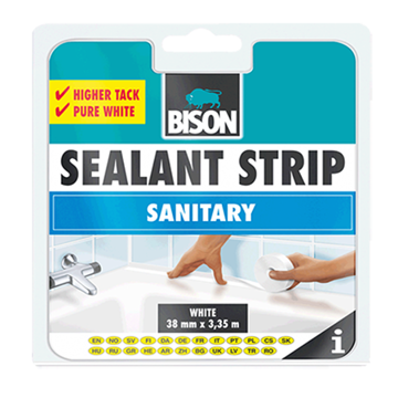 Bison samolepljiva ugaona traka za zaptivanje spojeva u kupatilu i kuhinji bela 38 mm