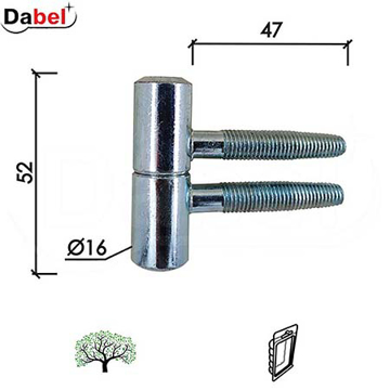 Slika Spojnica za vrata uvrtna 16 mm (0102132)