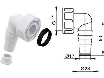 Slika PVC lulica za sifon veš mašine Metaplast