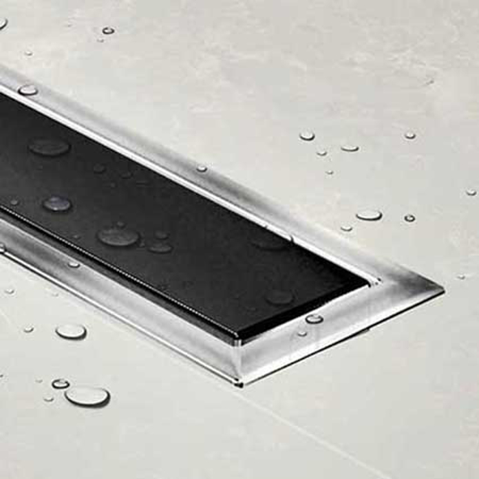 Slika Tuš kanalica CONFLUO LINE crno kalj. staklo-850