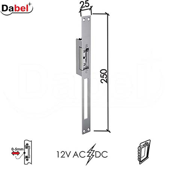Slika Elektro prihvatnik DABEL PR9620 Silver 25×250 mm 12V AC/DC DBP1 – 0106083