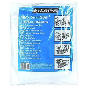 Slika Folija zaštitna za krečenje 4x5 m 40 mikrona LDPE MIX