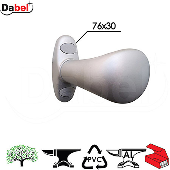 Slika Kugla za vrata DABEL GOČ-KU RAL9006SI 76x30 mm 0101850