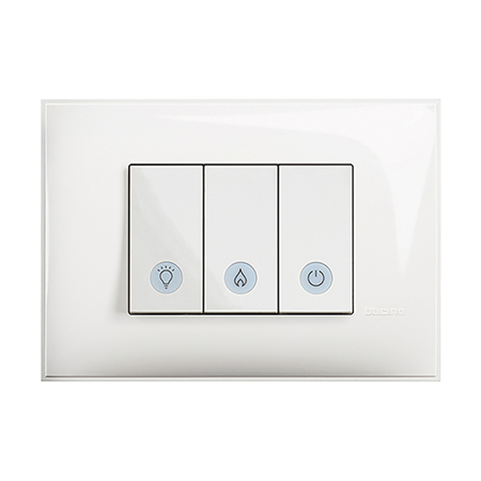 Slika Bticino Classia kupatilski komplet prekidača 3 modula sa indikacijom LED 10A 2x16AX 250V bela RW4001B3