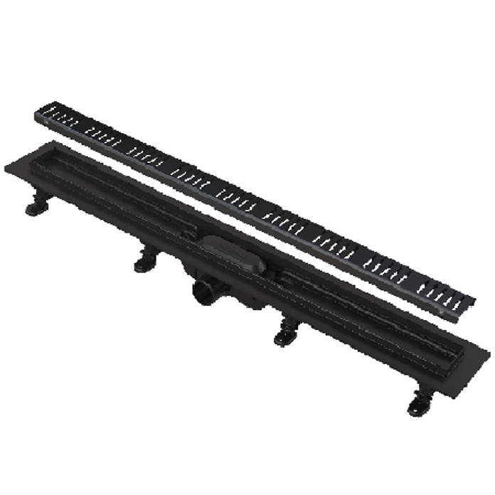 Slika Tuš kanalica APZ10 BLACK 550 mm crna mat sa perforiranom rešetkom Alca