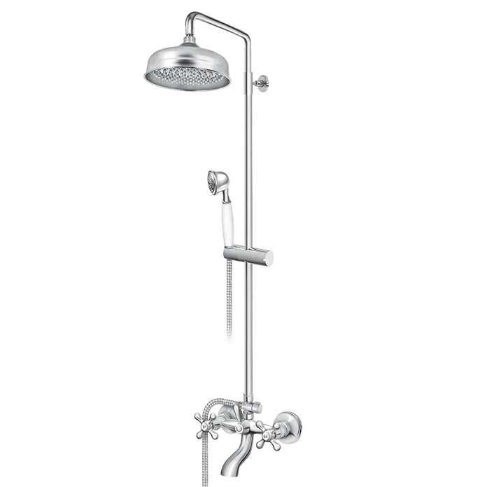 Slika Baterija NOSTALGIJA za kadu sa usponskim i ručnim tušem zidna dvoručna N12251