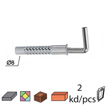 Slika Tipl + L kuka TL1 ZnB fi8x40/4mm (2kom) XPD   0401225