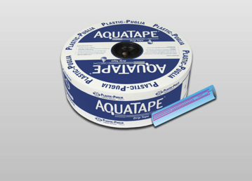 AQUATAPE traka za navodnjavanje 10 cm razmak 0,9-1,2 l/h 1000 m crna sa plavom linijom