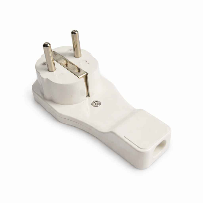 Beli ultra tanki monofazni utikač 16A za 230V koji ne štrči iz zida